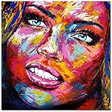 KUNST DRUCK Gemälde Leinwand modern abstrakt Bild 883 Portrait SIGNIERT 100x100