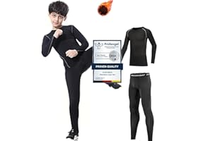 STARTSEITE Kids Base Layer - Athletic Kids Thermal Long Sleeve Top and Leggings Compression Set for Sport Football Basketball Ski