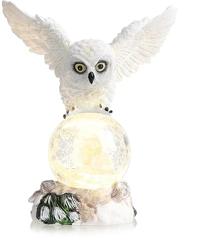 Statua Gufo Hedwig In Pietra Fatta A Mano - Resistente Al Gelo, 20x15x15 Cm