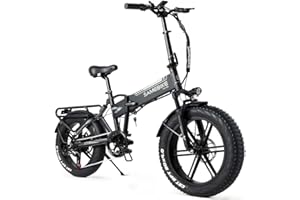 SAMEBIKE Fat Tire Bicicletta Elettrica per Adulti 20'',Pieghevole Bici Elettrica,Mountain Beach Snow Ebike Adulto,Batteria Rimovibile 48V10AH,Bici Elettriche per 7 Velocità