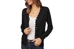 GRACE KARIN Damen Langärmelig Strickpullover mit V-Ausschnitt Vintage Daily Freizeit Strickjacke