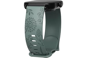 SUNNYSON Floral engraved bands for Fitpolo IDW13, IDW16, IDW19 Smartwatch, 22mm Soft Silicone Straps for Woneligo W13/ENOMIR/TOOBUR Smartwatch Bands for Women Men