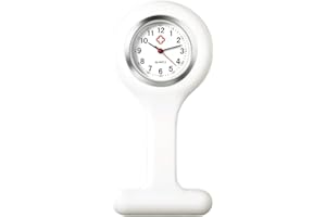 Silverora Schwesternuhr Schwesternuhren mit Clip Krankenschwester Uhren Silikon Hülle Nurse Watch Uhr zum anstecken Pflege Uhr Arzt Uhr