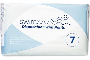 SWIMMM – Engångs badblöjor för barn – Storlek 7 (18–30 kg) – 36 st – Diskret & Hudvänlig – Skydd vid avföringsinkontinens – Säker simning i vatten