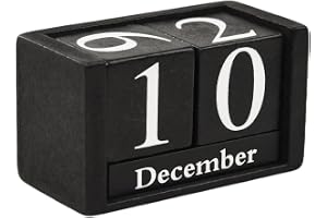 Bordskalender trä, vintage bord kontinuerlig kalender av trä manuell konvertering svart kalendar block, månad datum visning e