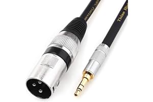 Tisino Câble 3,5 mm vers XLR, Adaptateur Mini-Jack Déséquilibrée vers XLR Mâle, Cordon de Microphone - 3m