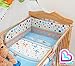 3 PIECE NURSERY BABY BEDDING SET (reg to fit COT 60x120cm) - Dino Blue