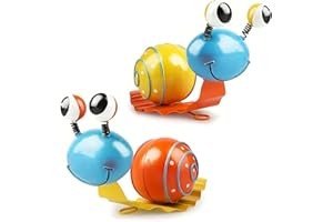 NITNOEI 2 Piezas de Metal Caracol Jardín Decoración, Esculturas de Metal Colorido Caracol, Figuras de Jardín Estatua, Esculturas de Pared, Decoración Para Jardín, Patio, Césped, Valla, Balcón, Terraza