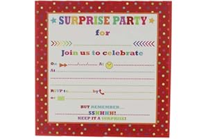 4Ucards 10x Surprise Party Invitations Join us to Celebrate - Shhh! Keep it a Secret - Birthday or Any Occasion