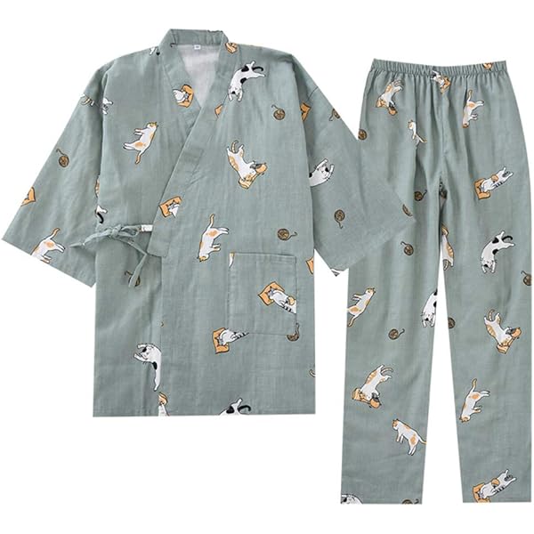 Kimono Giapponese Uomo In Cotone - Pigiama Tradizionale, Taglia Plus, Per Casa E Meditazione - Foto 9