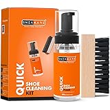 SNEAKARE Quick Shoe Cleaning Kit Shoe Cleaner & Medium Bristle Shoe Brush, White Shoe Cleaning Kit, Shoe Cleaner Kit For Sneaker,Sports Shoe Cleaner Foam Spray: 