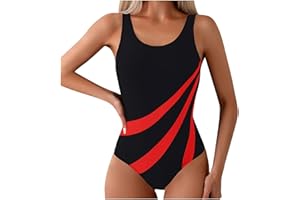GENERIC Costume da Ciclo Mestruale Costume da Mare Donna Bagno alla per Donna con Scollo A V Profondo Sexy in Rete Patchwork Monokini Comodi E Piscina Reggiseno Contenitivo