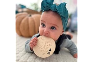 NAGU 12 cartoncini di legno per bambini • English • Piatti decorativi per foto del bambino di nascita, un regalo originale per la donna pregnant e il newborn