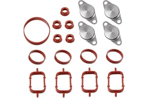 CLKE Kit di rimozione valvola di aspirazione, valvola di scarico, guarnizione collettore di aspirazione, 22 mm Swirl Flap flange con guarnizioni toriche, accessorio della testata 11612246949, per E90