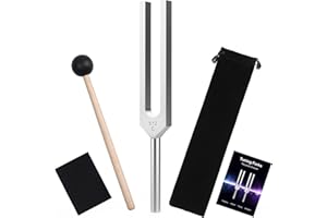 DiDiBirDi 512Hz Tuning Fork, Aluminum Alloy, Includes Silicone Hammer and Storage Bag for Yoga,Relaxation