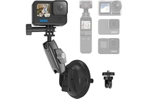 AuyKoo Suction Cup Mount for GoPro 12/11/10/9/8/7/6/5 and Action Cameras, Sucker Mount Folding Storage Holder Bracket for Car, Boats, Yacht, Motorcycle suction mount