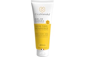 CicaManuka - Crème pieds réparatrice au miel de Manuka IAA15+ Répare les talons abîmés secs Certifié Cosmos Natural 75ml