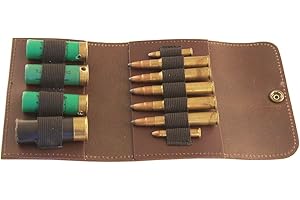 ETUI-SHOP Patronenetui, Leder 5 große / 2 kleine Kugeln / 4 Schrot, braun