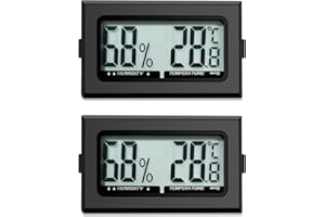 QIQIAZI Termometro Igrometro Digitale LCD per Interni, Serra e Incubatore - Mini Display per Ufficio, Cucina, Rettile (2)