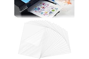 skytowards 40 Fogli Carta Trasparente Adesiva A4 Vinile Adesivo Stampabile Fogli Termoadesivi per Tessuti per Stampanti Laser/Stampanti a Getto D'inchiostro