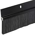 Royal Apex Door Bottom Brush & Rubber Seal with Screw for Exterior/Interior Doors, Insulation Door Seal Sound Proof Under Door Draft Blocker- Keeping Noise Repellent & Dust (90cm, Brush Black)