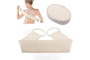 Lajiakoy® Lufa, Cepillo Espalda Ducha，Esponja Ducha, Esponja Exfoliante Corporal, Natural Lufa para El Cuidado Corporal en El Baño, SPA, Ducha (Luffa)
