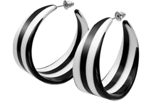 SOULCATS Soul-Cats Orecchini acrilici a strisce bianche e nere negli anni '80