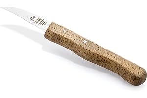 OTTO HERDER MANICURE OTTO HERDER Solingen - Cuchillo para verduras (15 cm, acero inoxidable, mango de madera de haya, cuchillo de cocina con hoja curvada de 5,5 cm, con pico de pájaro)