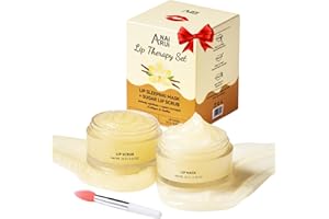 ANAI RUI ANAiRUi Lip Scrubs Exfoliator Moisturizer, Lip Sleeping Mask Sugar Lip Scrub, Lip Mask Overnight for Lip Line Wrinkle Treatment, Lip Balm for Dry Chapped Lines Lips, (Vanilla & Collagen, Peptide)