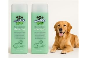 AAKSH 555 2- PACK Mucky Pup Flea Repellent Dog Shampoo (2 x 475ml), Natural Flea Treatment & Deep Cleaning Dog Wash, Gentle Grooming Formula for Dirt Removal & Healthy Coat Care