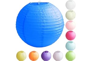 Time to Sparkle Tissue Paper Round Lanterns LampShade Lamp Shade Wedding Birthday Party Decoration | Royal Blue, 8"(20cm) |