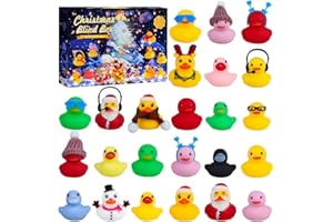 FIBETE 2025 Advent Calendar for Kids, 24PCS Blind Box Christmas Countdown Calendar Rubber Ducks Party Favors (B)