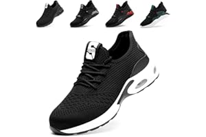 Nasogetch Safety Trainers Men Women Steel Cap Trainers Lightweight Safety Shoes Breathable Cushion Non Slip