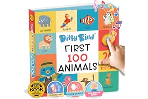 "Ditty Bird Libri Parlanti 100 Animali: Libri in Cartone Interattivi con Belle Immagini e Suoni per Bambini da 1 a 3 anni. Apprendimento del Vocabolario e del Linguaggio. Libri Sonori Resistenti."