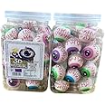 3D Bursting Fruit Punch Eye Ball Candy Jelly Ball Gummi Ball Spooky Eye Ball Shaped Center Filled Gummy Candy Halloween Special Tasty Jelly Balls 30 Pcs Jar, Fruit