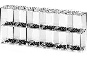 Espositore per Minifigure, Banaone Scatola di Eesposizione Impilabile del Blocco da Costruzione Acrilico, Antipolvere Blocco da Costruzione Display Custodia per Figura Giocattoli Collezione (2 layer)