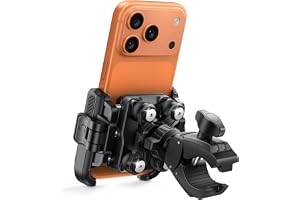 Lamicall Telefonhållare för motorcykel, cykeltelefonhållare – [Perfekt för videoinspelning] vibrationsdämpande telefonhållare för motorcykel, 360° cykelstyre lämplig hållare, för iPhone 17/16 och
