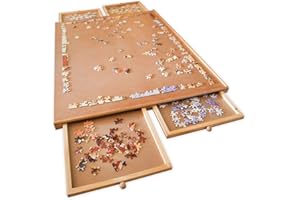 Bits and Pieces Tamaño estándar Rompecabezas de Madera Plateau-Fibra de Madera de Superficie Lisa de Trabajo de Cuatro cajones deslizantes completen Este Sistema de Almacenamiento Puzzle