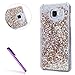 Produktbild Samsung Galaxy A5 2016 Hülle Transparent,Galaxy A5 2016 Hülle Glitzer,Galaxy A5 2016 Hülle Liquid Hardcase,EMAXELERS Galaxy A5 2016 Hülle Bling Flüssige Fließend Wasser Glitter Glitzer Glanz Sparkle Klar Hart Plastik Tasche Für Galaxy A510,Galaxy A510 Hülle Blumen,Galaxy A5 2016 Hülle Liquid Flüssige Fließend Glitter Diamonds Hard Plastic Tasche Handytasche Hülle Schale Etui Für Samsung Galaxy A5 2016,Gold Diamonds