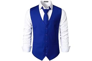 PARKLEES Men's Hipster Urban Design Business Formal Vest Slim Fit Suit Tuxedo Dress Vest