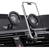 Spigen Mag Fit MTF13-1 2in1 MagSafe Uyumlu Ara&ccedil; İ&ccedil;i Torpido ve Havalandırma Telefon Tutucu (Uzun) Siyah - ACP08319 (Spigen TR