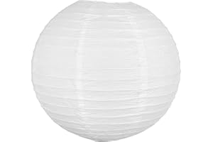 SKYLANTERN Lampion Boule Papier 40 CM Blanc - Lanterne Japonaise Papier - Lanterne Chinoise en Papier pour Mariage Baby Shower et Autre Célébrations Champetre Boheme ou Romantique