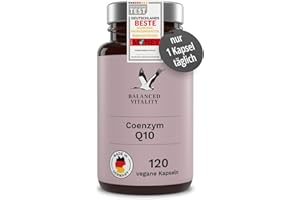 ‎BALANCED VITALITY Coenzym Q10-200 mg Q10 pro Kapsel - 120 vegane Kapseln für 4 Monate - ohne Zusatzstoffe - hochwertiges Q10 hochdosiert - laborgeprüft - Balanced Vitality