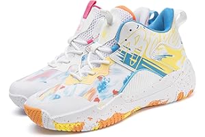 CHRRUXIN Mens Basketball Shoes Non Slip Basketball Sneakers Youth Fashion Basketball Trainers Lightweight Casual Breathable Shock Absorption Walking Shoes