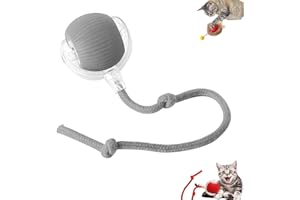 EAGERMINDS Jouet de balle interactif pour chats, électrique avec recharge USB, 3 modes de fonctionnement, balle intelligente roulant à 360° pour chats et chiens (Gris)