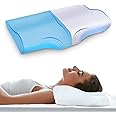 Sleepsia Memory Foam Pillow | 1 Year Warranty | Cervical Pillow for Neck Pain, Pillow for Neck Pain, Orthopedic Pillow with Extra Curve Neck Support for Sleeping, Side & Back Sleepers (White) Gel