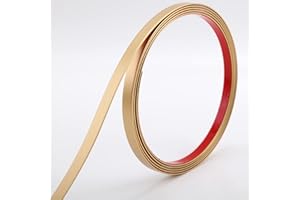 TRIMOLD Oro Moldura adhesiva de despegar y pegar, diseño de borde de espejo flexible, moldura para bordes de pared, techo, suelo, armario y azulejo, 5m x 0.66cm