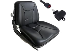 CARRETCAR EUROPEA ASIENTO CARRETILLA ELEVADORA UNIVERSAL PVC Negro - Para Máquinas Industriales, Tractores, Toritos, Excavadoras, Maquinas Industriales, Maquina Ganadera, Motos Agrícolas