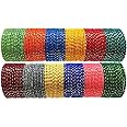 Hand Kkrafts Multicolor glossy finish glass bangle/chudi set of 144 in 12 unique color for women and girls