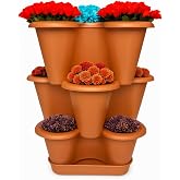 3 Tiers Lucky Clover Design Decorative Flower Pot Set, 26.5 x 26.5 cm, Flower and Plant Vegetable Growing, Garden Living Room Kitchen Flower Pot